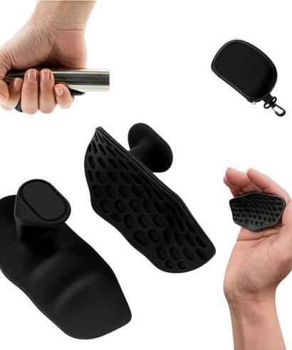 Rubber Gym Grips Fingerless Workout Grips - Ergonomic Rubber Hand Protector Gloves for Weight Lifting, Pull-Ups, Gym Training and Exercise, for men and women Colour	Black Material	Silicone Brand	PEOERP Item Weight	0.05 Kilograms Style	Standard About this item Ergonomic Design: Engineered with a unique fingerless design to fit the natural curve of your hands,providing enhanced grip stability for all types of strength training.fingerless rubber grips for weight lifting allows your hand to breathe freely without compression of the fingers and hands, no sweaty hands. Ehhanced Palm Protection & Grip: Our workout gloves for men and women provide full palm protection with high-elasticity thick rubber padding, specifically designed to absorb shock and prevent calluses. Perfect for prolonged workouts without discomfort. Excellent Workouts Partner: Rubber gym hand grips for weightlifting,strength training, bodybuilding,deadlift, crosstraining, hard pulls,shrugs,barbell rowing and upright rowing, many workouts and etc, one size fits men and women universal, workout grips gloves come with a storage bag for you carry. Reliable Material Lightweight And Portable: Gym weightlifting grips secure your weights with specially designed durability flexible rubber material,Compact and lightweight design makes it easy to carry to the gym or use at home. Brand Supports & Service:Your satIsfaction more than anything else.If you have problems with the product. or are not satisfied, please contact us via e-mail. we wiil reply to the e-mail within 24 hours. And we will provide you with 365 days warranty!